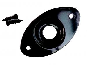 ELECTRIC GUITAR OVAL JACK PLATE BLACK